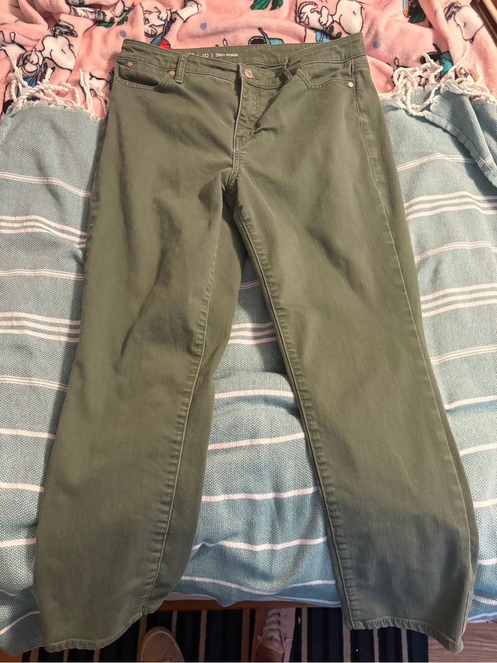 Talbots Olive Green slim ankle pants